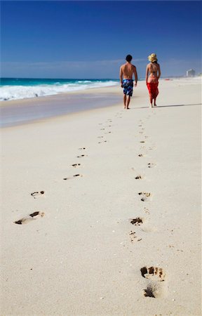 foot prints beach - Couple walking on Floreat Beach, Perth, Western Australia, Australia, Pacific Stock Photo - Rights-Managed, Code: 841-05785264