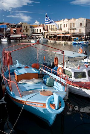 simsearch:841-05796762,k - Small fishing boats, Old Venetian harbor, Rethymno, Crete, Greek Islands, Greece, Europe Stock Photo - Rights-Managed, Code: 841-05785398