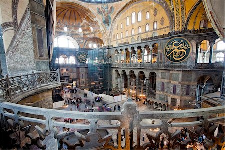 Byzantine architecture of Aya Sofya (Hagia Sophia), constructed as a church in the 6th century by Emperor Justinian, a mosque for years, now a museum, UNESCO World Heritage Site, Istanbul, Turkey, Europe Stock Photo - Rights-Managed, Code: 841-05781578