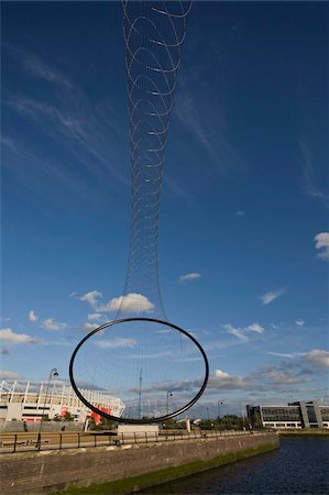 Temenos sculpture installed in 2010, by Anish Kapoor with Middlesbrough FC stadium in background, Middlesborough, Teeside, England, United Kingdom, Europe Stock Photo - Rights-Managed, Code: 841-05782147