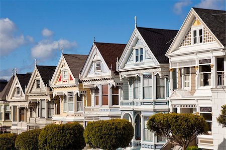 simsearch:841-06031845,k - The famous Painted Ladies, well maintained old Victorian houses on Alamo Square, San Francisco, California, United States of America, North America Stock Photo - Rights-Managed, Code: 841-05782416