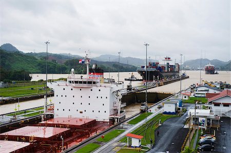 panama canal shipping - Miraflores Locks, Panama Canal, Panama City, Panama, Central America Stock Photo - Rights-Managed, Code: 841-05782595