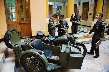 people in colombia south america - Policemen and motorbike display, Police Museum, Bogota, Colombia, South America Stock Photo - Rights-Managed, Code: 841-05782602