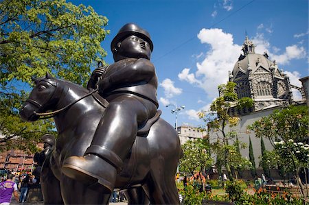 Sculptures by Fernando Botero, Plazoleta de las Esculturas, Medellin, Colombia, South America Stock Photo - Rights-Managed, Code: 841-05782697