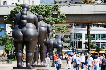 Sculptures by Fernando Botero, Plazoleta de las Esculturas, Medellin, Colombia, South America Stock Photo - Rights-Managed, Code: 841-05782698