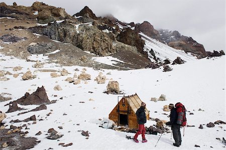 people in argentina - Climbers and hut at camp Berlin at 6000m, Aconcagua 6962m, highest peak in South America, Aconcagua Provincial Park, Andes mountains, Argentina, South America Stock Photo - Rights-Managed, Code: 841-05782773