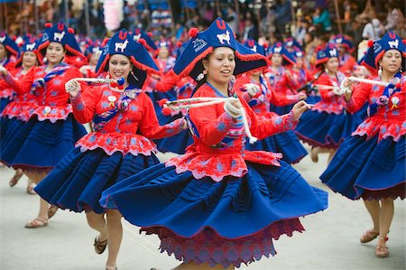 south american woman - Women dancing in parade at Oruro Carnival, Oruro, Bolivia, South America Stock Photo - Rights-Managed, Code: 841-05782815