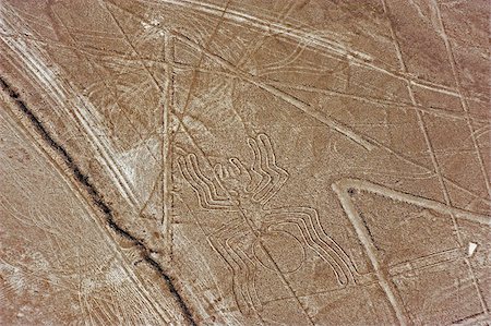 spider - Spider, Lines and Geoglyphs of Nasca, UNESCO World Heritage Site, Peru, South America Stock Photo - Rights-Managed, Code: 841-05782940