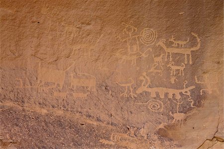 Petroglyphs near Una Vida, Chaco Culture National Historic Park, UNESCO World Heritage Site, New Mexico, United States of America, North America Stock Photo - Rights-Managed, Code: 841-05783815