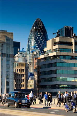 swiss re tower - London Bridge commuters, City of London, London, England, United Kingdom, Euorpe Stock Photo - Rights-Managed, Code: 841-05795562