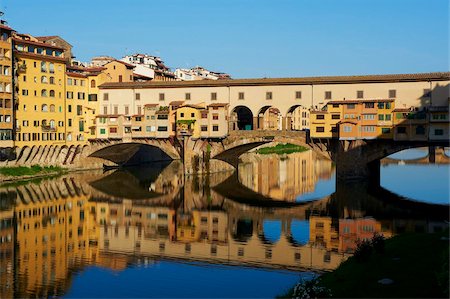 Ponte Vecchio over the Arno River, Florence, UNESCO World Heritage Site, Tuscany, Italy, Europe Stock Photo - Rights-Managed, Code: 841-05796678