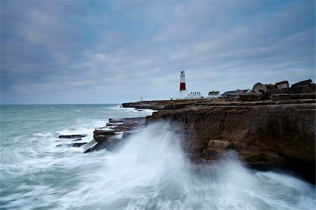 A stormy winter morning at Portland Bill, Jurassic Coast, UNESCO World Heritage Site, Dorset, England, United Kingdom, Europe Stock Photo - Rights-Managed, Code: 841-05796957