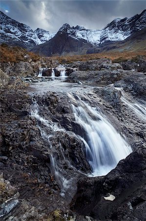 skye scotland - The Cuillin mountains pictured from beside the Allt Coir a Mhadhaidh on the Fairy Pools walk, Glen Brittle, Isle of Skye, Scotland, United Kingdom, Europe Stock Photo - Rights-Managed, Code: 841-05796964