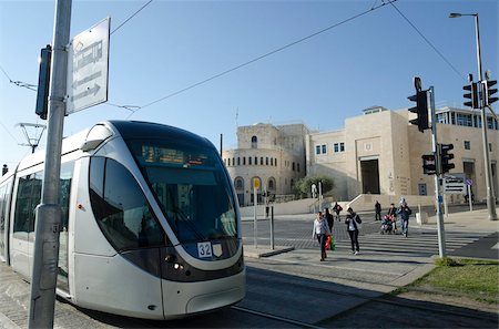 Light train at Tsahal square. Jerusalem. Israel, Middle East Stock Photo - Rights-Managed, Code: 841-05846123