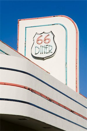 diner - Route 66 Diner on Central Avenue, Albuquerque, New Mexico, United States of America, North America Stock Photo - Rights-Managed, Code: 841-05846327