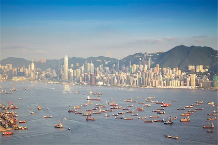 View of Victoria Harbour and Hong Kong Island, Hong Kong, China, Asia Stock Photo - Rights-Managed, Code: 841-05846446