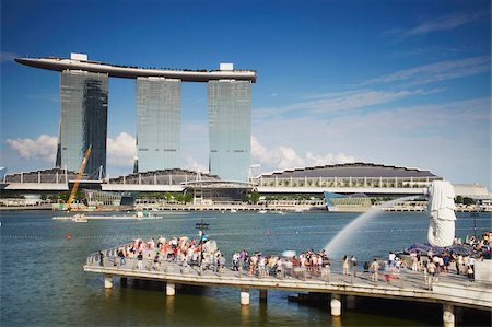 Merlion statue and Marina Bay Sands Hotel, Singapore, Southeast Asia, Asia Stock Photo - Rights-Managed, Code: 841-05846487