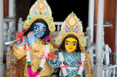 Deities Sri Krishna and Sri Radhika (Radha) in the Lalji temple, Kalna, West Bengal, India, Asia Stock Photo - Rights-Managed, Code: 841-05846627