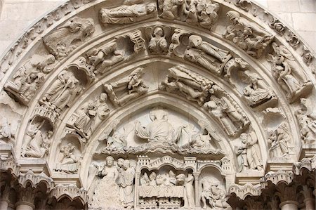St. John the Baptist's gate tympanum, St. Stephen's Cathedral, Sens, Yonne, Burgundy, France, Europe Stock Photo - Rights-Managed, Code: 841-05846894