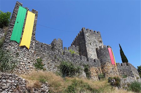 Medieval castle wall of the former royal residence reconquered in the 11th century at Montemor-o-Velho, Beira Litoral, Portugal, Europe Stock Photo - Rights-Managed, Code: 841-05847201