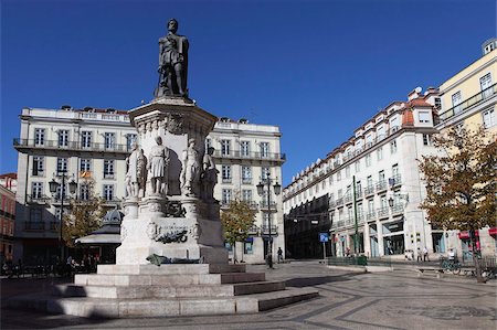 Largo de Camoes square, with the Luiz de Camoes memorial, at Bairro Alto, Lisbon, Portugal, Europe Stock Photo - Rights-Managed, Code: 841-05847222