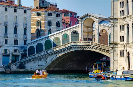 Rialto Bridge over Grand Canal, Venice, UNESCO World Heritage Site, Veneto, Italy, Europe Stock Photo - Rights-Managed, Code: 841-05847356