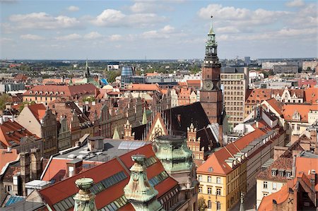 simsearch:841-06343131,k - Old Town rooftops viewed from Marii Magdaleny Church, Wroclaw, Silesia, Poland, Europe Stock Photo - Rights-Managed, Code: 841-05848023