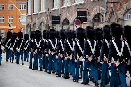 people walking in a line - Changing of the Guard, Copenhagen, Denmark, Scandinavia, Europe Stock Photo - Rights-Managed, Code: 841-05848157