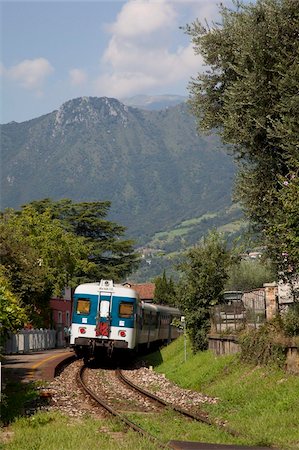 Train, Sale Marasino, Lake Iseo, Lombardy, Italy, Europe Stock Photo - Rights-Managed, Code: 841-05848205