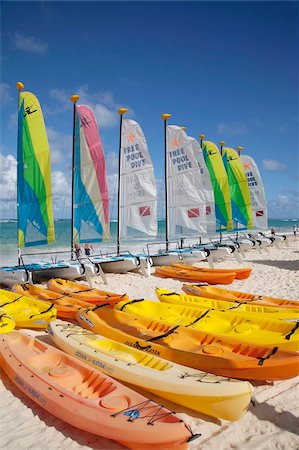 sailing boats activities - Watersports, Bavaro Beach, Punta Cana, Dominican Republic, West Indies, Caribbean, Central America Stock Photo - Rights-Managed, Code: 841-05848384