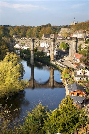 Knaresborough Viaduct and River Nidd in autumn, North Yorkshire, Yorkshire, England, United Kingdom, Europe Stock Photo - Rights-Managed, Code: 841-05848451