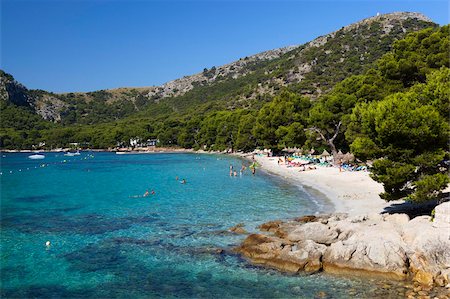 spain tourist attraction - Platja Formentor, near Port de Pollenca (Puerto Pollensa), Mallorca (Majorca), Balearic Islands, Spain, Mediterranean, Europe Stock Photo - Rights-Managed, Code: 841-05848578