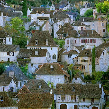 Medieval houses, St. Cirq Lapopie, Lot, Midi-Pyrenees, France, Europe Stock Photo - Rights-Managed, Code: 841-05848751