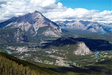 simsearch:841-07590044,k - View from Sulphur Mountain to Banff, Banff National Park, UNESCO World Heritage Site, Alberta, Rocky Mountains, Canada, North America Stock Photo - Rights-Managed, Code: 841-05960404
