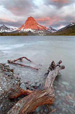 Sinopah Mountain and Pray Lake at sunrise, Glacier National Park, Montana, United States of America, North America Stock Photo - Rights-Managed, Code: 841-05960945