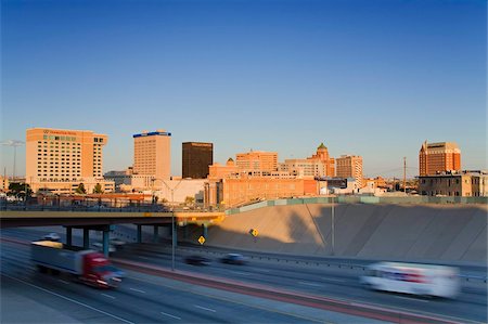 Interstate 10 and El Paso skyline, El Paso, Texas, United States of America, North America Stock Photo - Rights-Managed, Code: 841-05961647