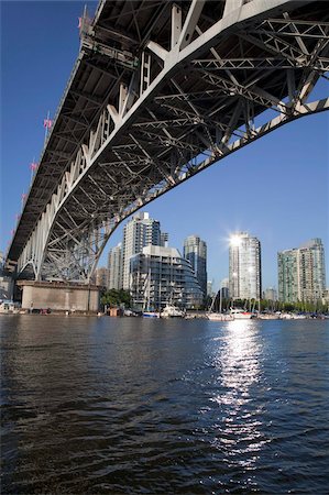 Granville Bridge spanning False Creek at Granville Island, Vancouver, British Columbia, Canada, North America Stock Photo - Rights-Managed, Code: 841-05961713