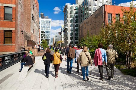 People walking on the High Line, a one-mile New York City park, New York, United States of America, North America Stock Photo - Rights-Managed, Code: 841-05961926