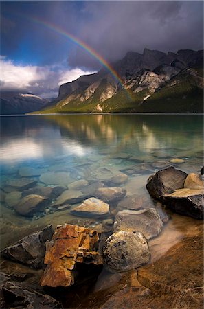 simsearch:841-05960849,k - Rainbow over the waters of Lake Minnewanka, Banff National Park, UNESCO World Heritage Site, Alberts, The Rocky Mountains, Canada, North America Stock Photo - Rights-Managed, Code: 841-05962055