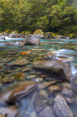 simsearch:841-05960849,k - Crystal clear rocky river in Fiordland National Park, UNESCO World Heritage Site, South Island, New Zealand, Pacific Stock Photo - Rights-Managed, Code: 841-05962201