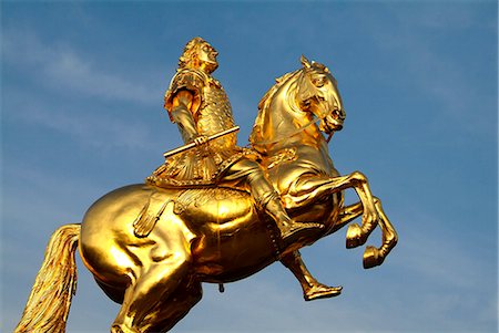 dresden - Golden Rider, Neustadter Markt, Dresden, Saxony, Germany, Europe Stock Photo - Rights-Managed, Code: 841-06030401