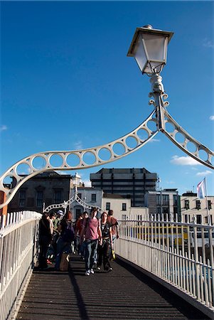 Halfpenny Bridge over River Liffey, Dublin,Republic of Ireland, Europe Stock Photo - Rights-Managed, Code: 841-06030544