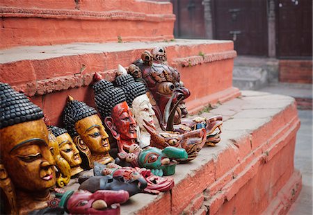 simsearch:841-06806785,k - Masks for sale in Durbar Square, Kathmandu, Nepal, Asia Stock Photo - Rights-Managed, Code: 841-06030817