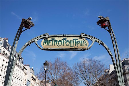 paris metro - Traditional Parisian Metro sign, Paris, France, Europe Stock Photo - Rights-Managed, Code: 841-06031221