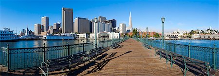 san francisco skyline - City skyline, Embarcadero, San Francisco, California, United States of America, North America Stock Photo - Rights-Managed, Code: 841-06031310