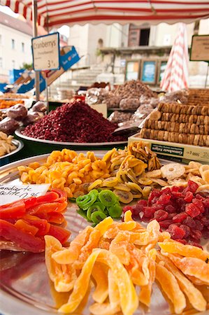 supermarket not people - Candied fruits in local market in Regensburg, Bavaria, Germany, Europe Stock Photo - Rights-Managed, Code: 841-06031471