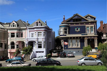 simsearch:841-06031845,k - Victorian architecture, Painted Ladies, Alamo Square, San Francisco, California, United States of America, North America Stock Photo - Rights-Managed, Code: 841-06031844