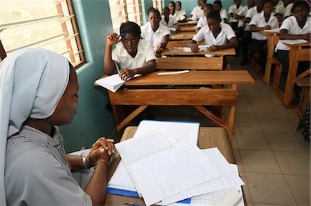 Catholic nun teaching in a secondary school, Lome, Togo, West Africa, Africa Stock Photo - Rights-Managed, Code: 841-06032338