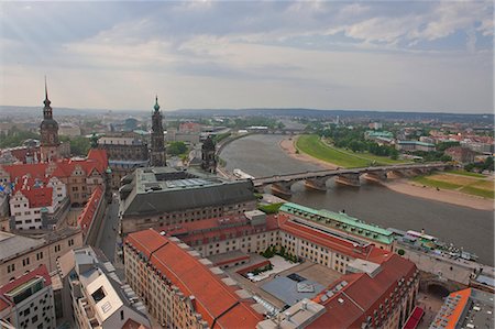 dresden - View over city and the River Elbe, Dresden, Saxony, Germany, Europe Stock Photo - Rights-Managed, Code: 841-06032503