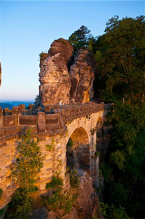 stone archways exterior - The Bastei, Saxon Switzerland, Saxony, Germany, Europe Stock Photo - Rights-Managed, Code: 841-06032515